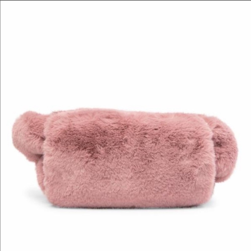 Pink soft Faux Fur Hand warm Fanny Pack waist bag - Picture 2 of 6